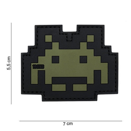 Emblema Tactic Space Invader 3D Verde/Negru - Personalizare Autentică