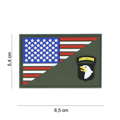 Emblema Tactica 3D PVC 101st Airborne Half Flag - Recunoaștere Tactică Superioară