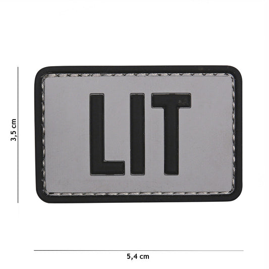 Emblema Tactica 3D PVC LIT Gri - Personalizare Rezistenta si Vizibila