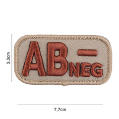 Emblema Tactica AB-Negativ Coyote - Identificare Vitala Rapida