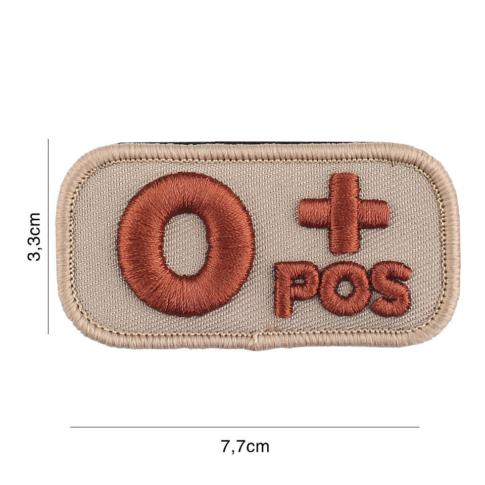 Emblema Tactica Grupa Sanguina O+ Pozitiv Coyote - Identificare Vitală Rapidă