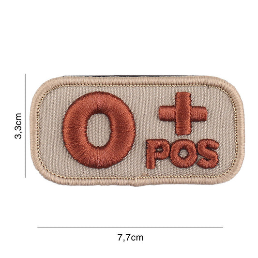 Emblema Tactica Grupa Sanguina O+ Pozitiv Coyote - Identificare Vitală Rapidă