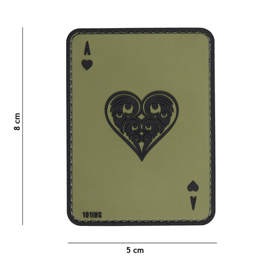Emblemă Tactică Harten Aas 3D PVC Verde - Identificare Rapidă & Stil Durabil