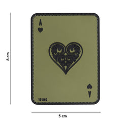 Emblemă Tactică Harten Aas 3D PVC Verde - Identificare Rapidă & Stil Durabil