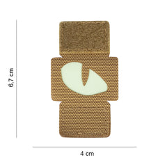 Emblema Tactica Laser Cut Cat Eyes Coyote Glow - Identificare Nocturnă Esențială