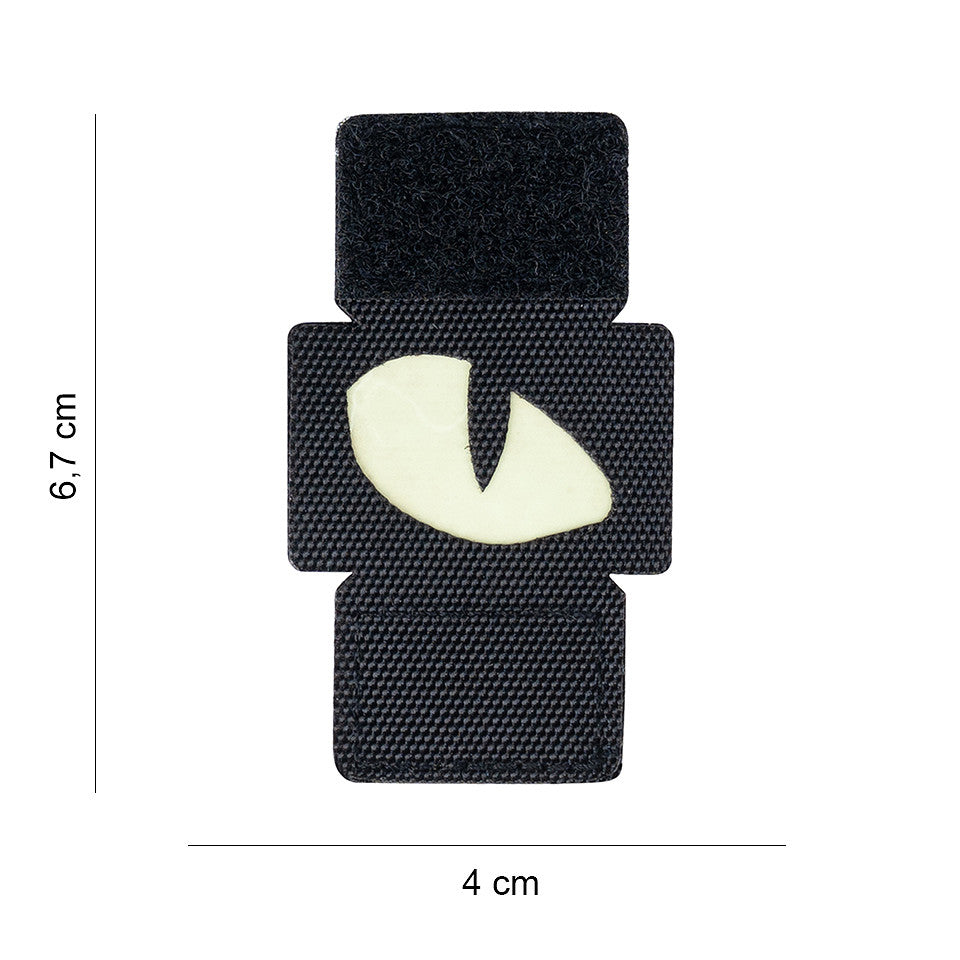 Emblema Tactica Laser Cut Cat Eyes Zwart Glow - Identificare MOLLE Nocturna