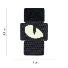 Emblema Tactica Laser Cut Cat Eyes Zwart Glow - Identificare MOLLE Nocturna