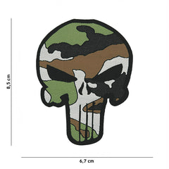 Emblema Tactica Punisher Woodland Camuflaj - Afișează Forță și Precizie