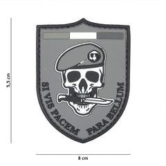Emblema Tactical 3D SI VIS Pacem Gri #1106 - Afirmă-ți Mesajul Tactic