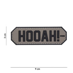Emblema Tactical HOOAH! 3D PVC Gri - Exprimă Atitudinea Ta de Luptă