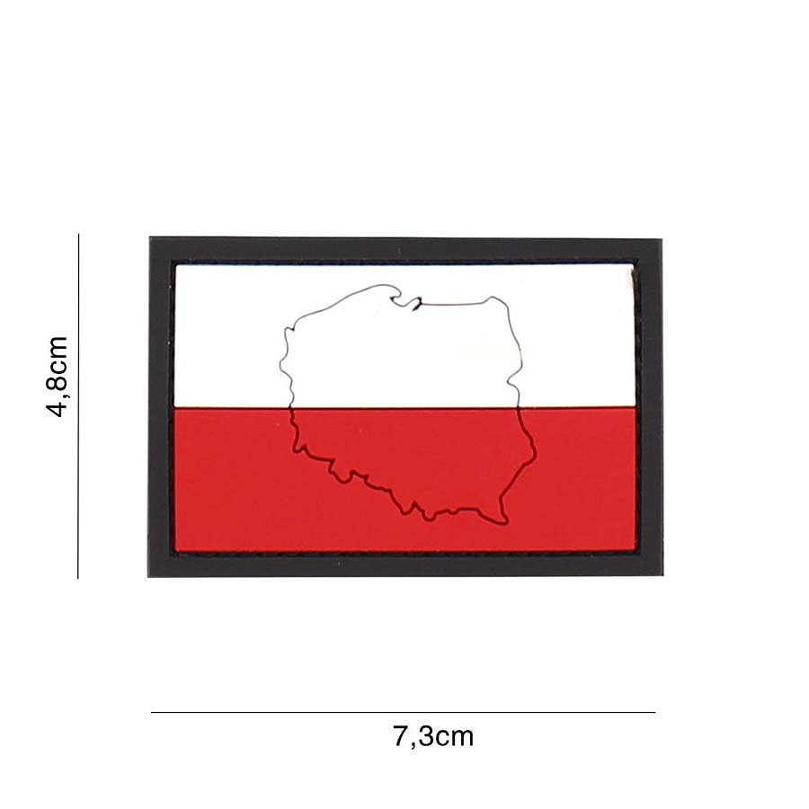 Emblema Tacticală 3D PVC Polonia cu Contur #4134 - Afirmare Identitară