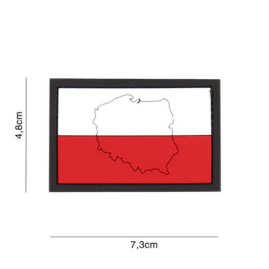 Emblema Tacticală 3D PVC Polonia cu Contur #4134 - Afirmare Identitară