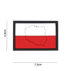 Emblema Tacticală 3D PVC Polonia cu Contur #4134 - Afirmare Identitară