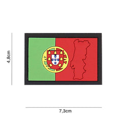 Emblema Tactice 3D PVC Portugal cu Contur #4133 Culori Naționale - Afirmă-ți Loialitatea Tactică