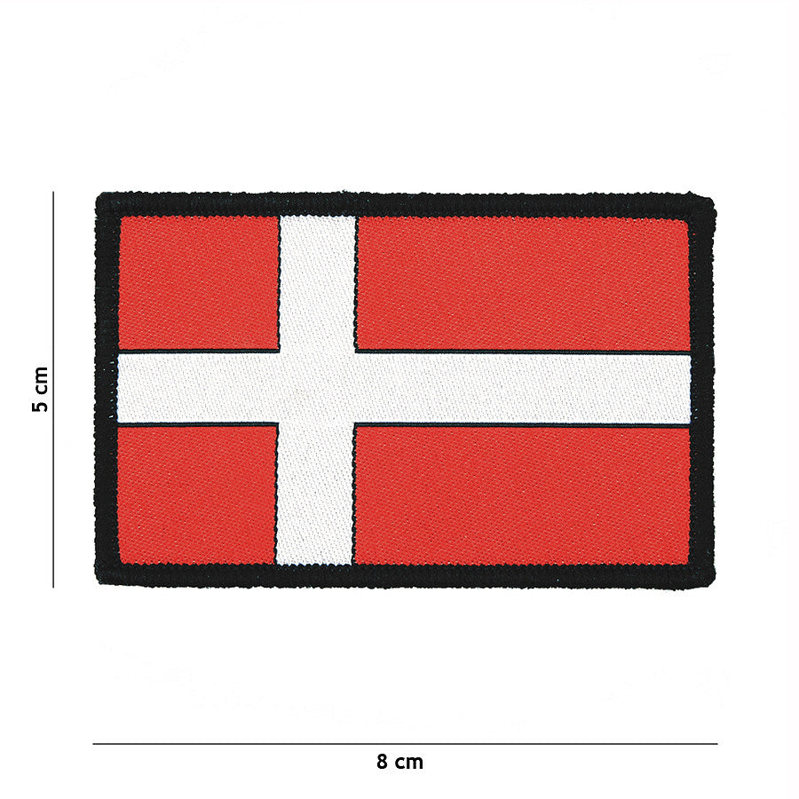 Emblema Tesuta Drapel Danemarca #7134 - Detalii Precise, Aderenta Ferma