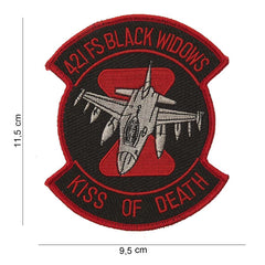 Emblemă Textilă Kiss of Death 421 FS Black Widows #4028 - Identitate Fără Compromis