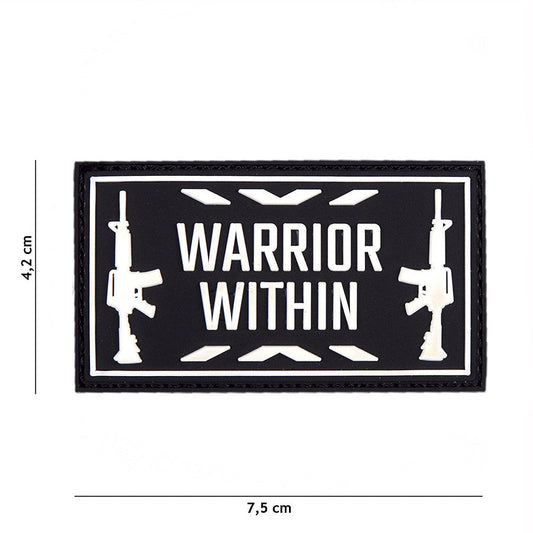 Emblemă Warrior Within - Negru | 3D PVC, Velcro