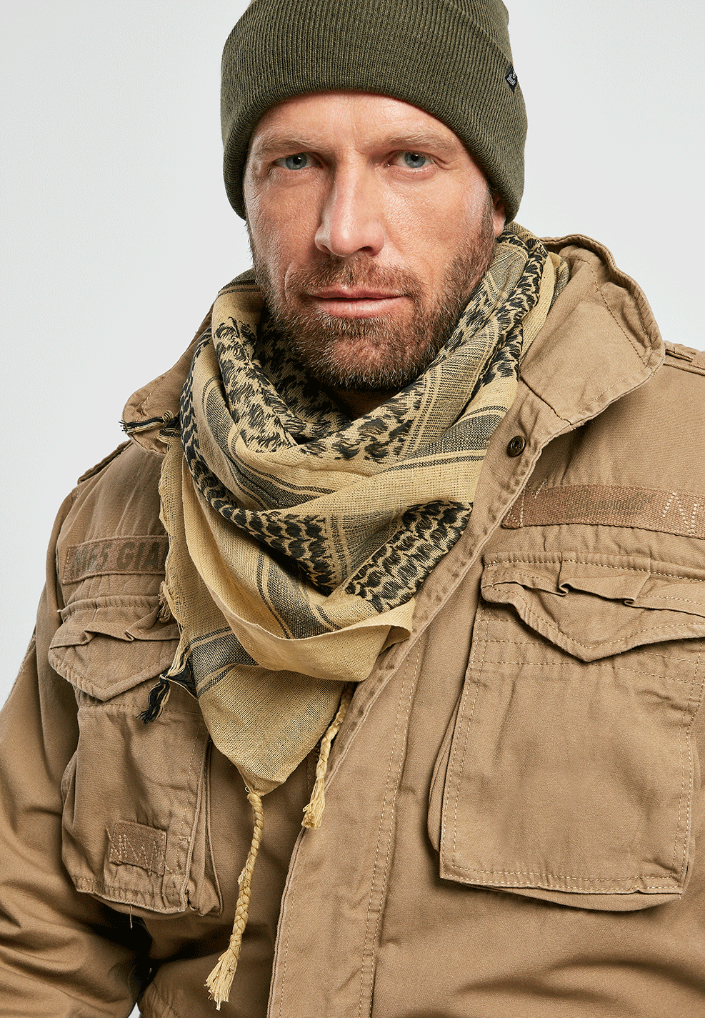 Esarfa Shemag Khaki/Black Brandit - Protectie Esentiala