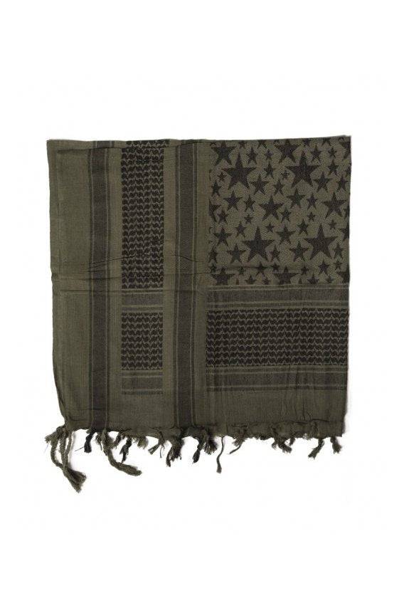 Esarfa Shemagh Stars Oliv-Black