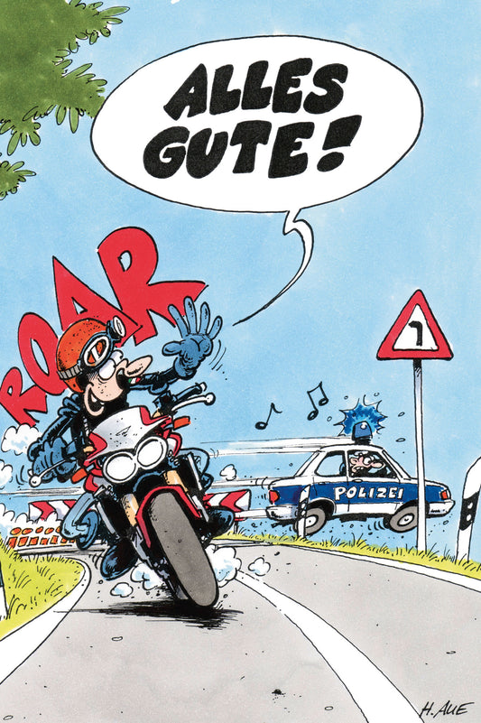 Felicitare MOTOmania "Toate Cele Bune" Louis - Design Comic Exclusiv