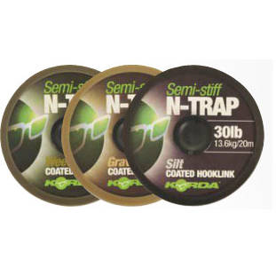 Fir Coated Korda N-Trap Semi Stiff - 20lbs, Verde, Rezistență Maximă