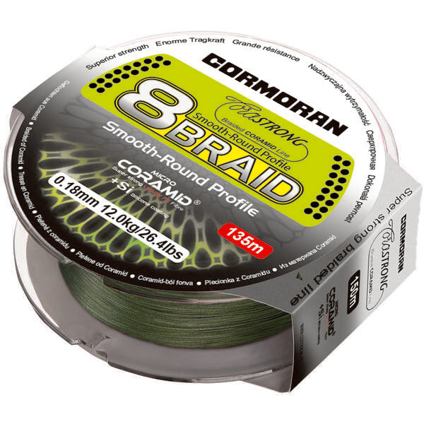 Fir Crap CORASTRONG 8Braid Cormoran - 0.40mm, 45.2kg, Verde - 1