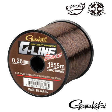 Fir Crap G-LINE Element Gamakatsu - 0.30mm, Maro Închis, Rezistență 6.80kg