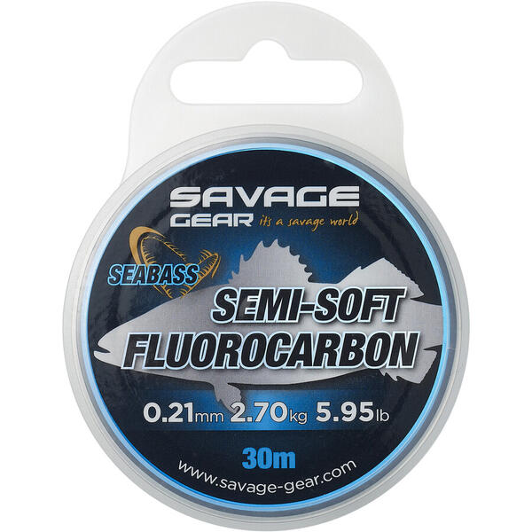 Fir Fluorocarbon Savage Gear Seabass Semi-Soft 0.21mm - Invizibil, Rezistent