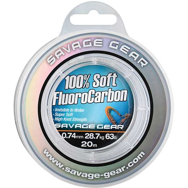Fir Fluorocarbon Soft Savage Gear 0.39mm - Rezistență 9.4kg, Invizibil