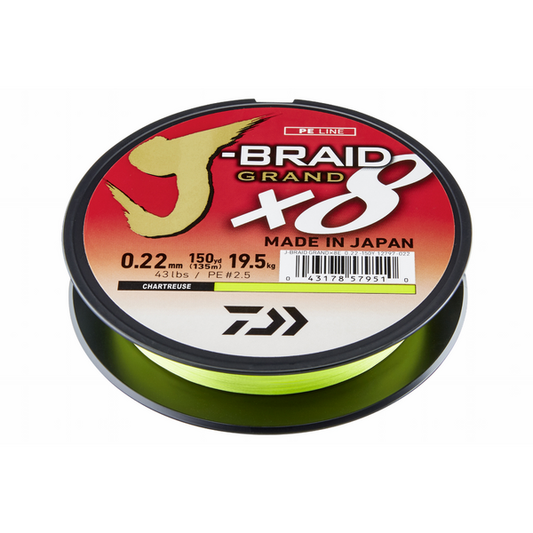 Fir împletit J-Braid Grand X8E DAIWA - Rezistență, Vizibilitate, 0.22mm - 1
