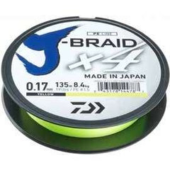 Fir împletit J-Braid X4 Daiwa - 0.19mm, Rezistență 10.2kg, Galben