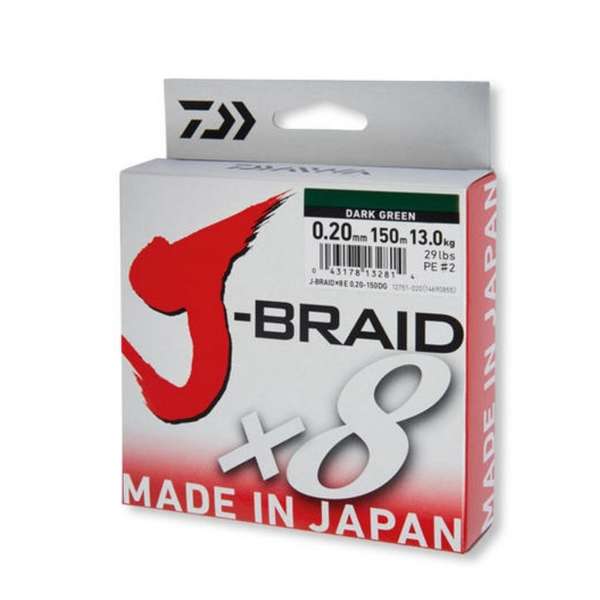 Fir împletit J-Braid X8 Daiwa - 0.22mm, Rezistență 17kg, 150m - 2