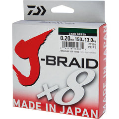 Fir împletit J-Braid X8 Daiwa - Verde, 0.20mm, Rezistență 13kg - 2