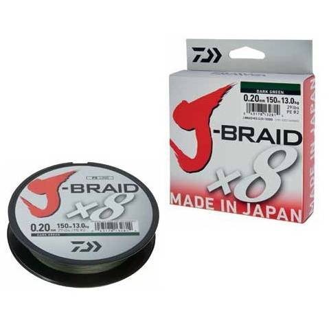 Fir împletit J-Braid X8 DAIWA - Verde, Rezistență 8kg, 0.13mm