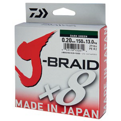 Fir J-Braid X8 Verde DAIWA - 0.22mm/17kg, Rezistență Maximă - 2