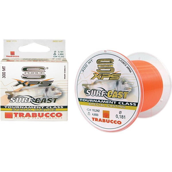 Fir Monofilament S-Force XPS Surf Cast Trabucco - Rezistență Nod, 0.28mm