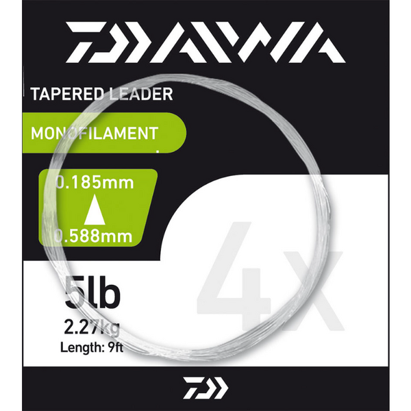 Fir Monofilament Tapered Mono Leader DAIWA - 0.54mm/5LB, Rezistență Nodel