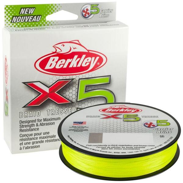 Fir Textil BERKLEY X5 Fluro Verde 0.20mm - Rezistență Extremă, Lansări Precise - 1