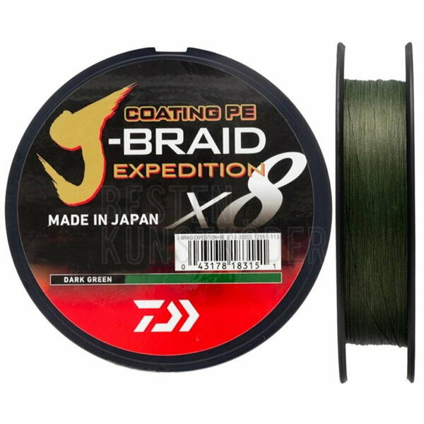 Fir Textil J-Braid X8 DAIWA - 0.16mm/9.8kg, Rezistență Excepțională