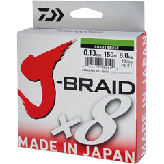 Fir Textil J-Braid X8 DAIWA - 0.18mm, 12kg, 150m, Chartreuse - 1