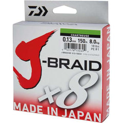 Fir Textil J-Braid X8 DAIWA - 0.28mm, 26.5kg, Chartreuse - 1