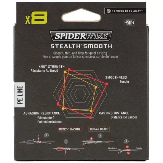 Fir Textil Stealth Smooth 8 Spiderwire - 0.11mm, Code Red, 10.3kg - 3
