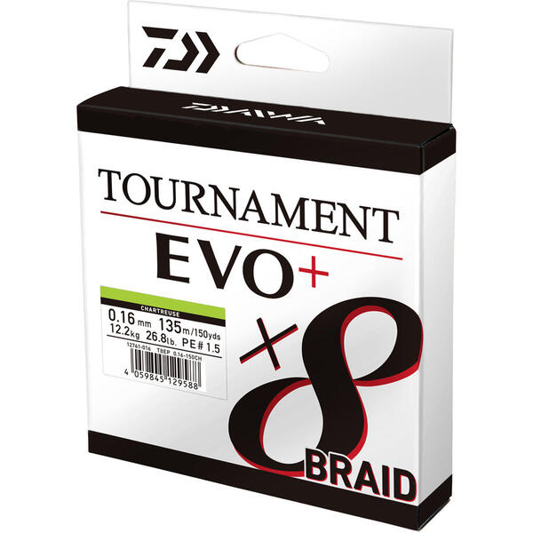 Fir Textil Tournament 8XBRAID EVO+ Daiwa - Rezistență Superioară, 0.10mm - 2