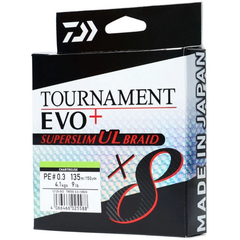 Fir Textil Tournament 8XBraid EVO+ DAIWA - Super Slim, PE0.5/6,4kg - 1