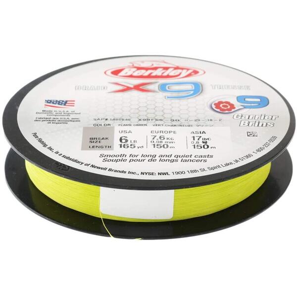 Fir Textil X9 Berkley Fluro Galben - Vizibilitate, Rezistență 6.4KG - 1