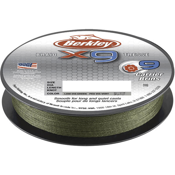 Fir Textil X9 Low Vis Verde Berkley - 0.06mm, 1.8kg, 150m - 1