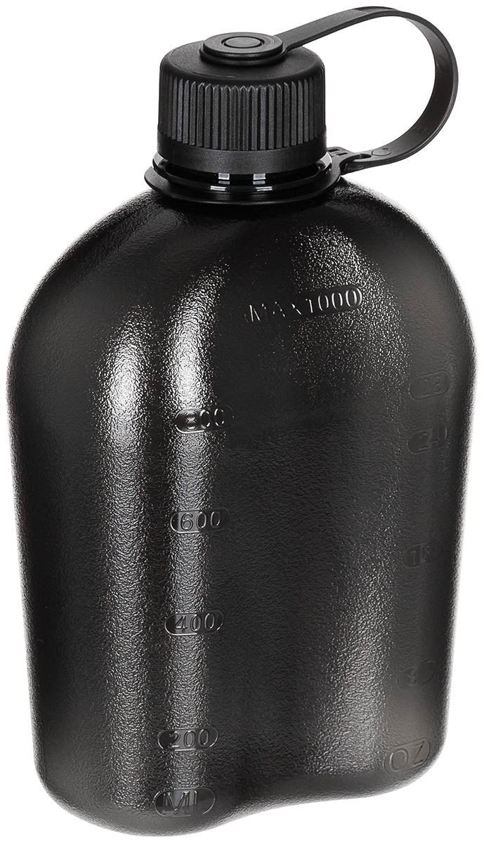 Flască US Gen II, 1L Negru-Transparent MFH - -20°C la 100°C, Scală ml/oz