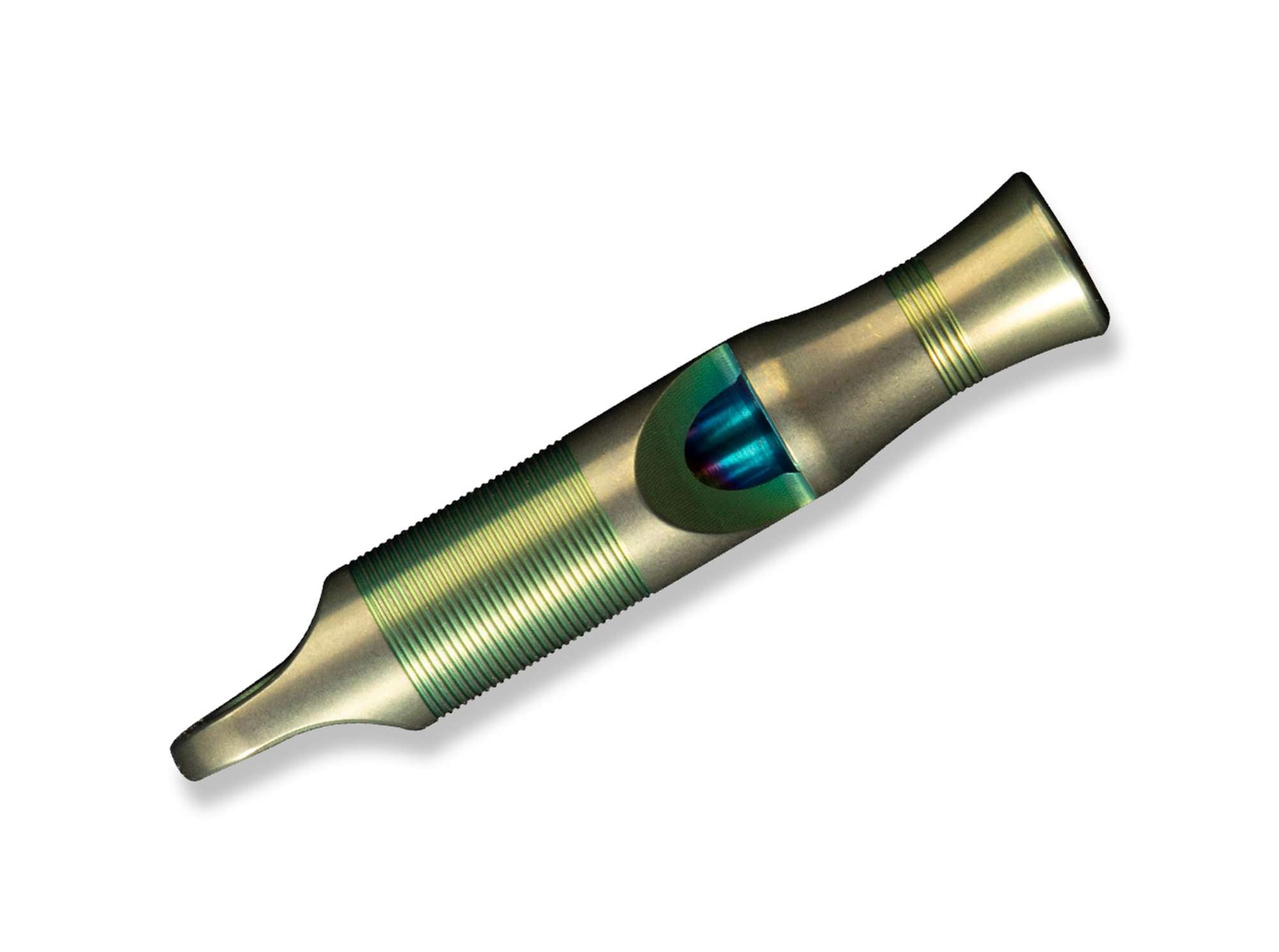 Fluier de urgență A-05CP Green WE Knife- Titan Anodizat Verde, Volum 120 dB