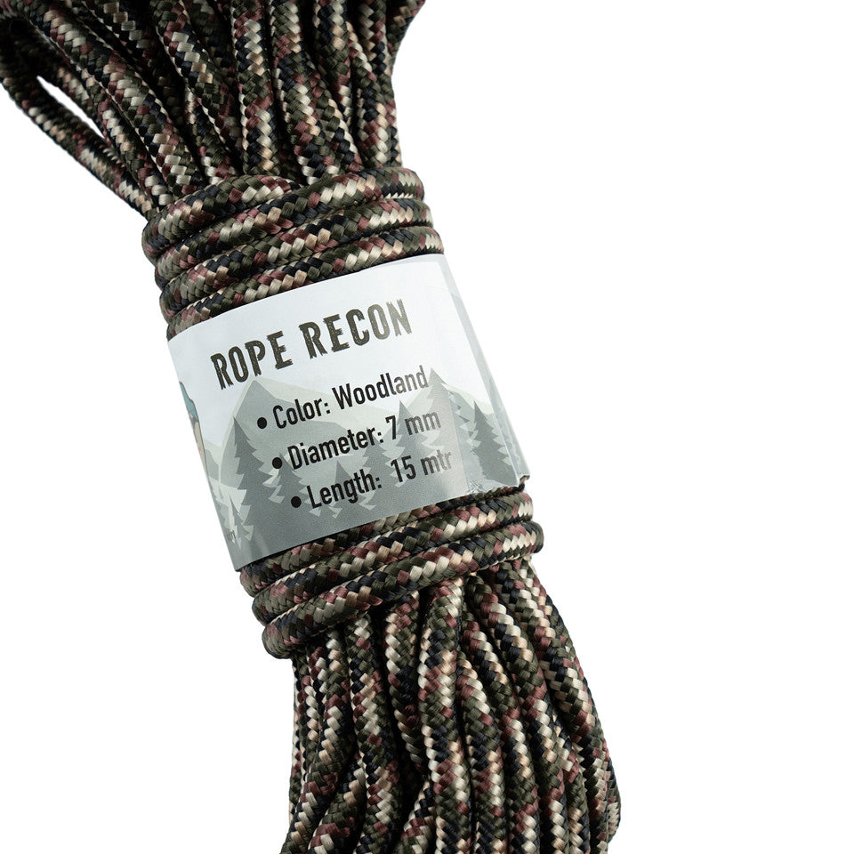 Frânghie Touw Recon 7 mm Woodland Fosco Industries - Durabilitate Flotabilă