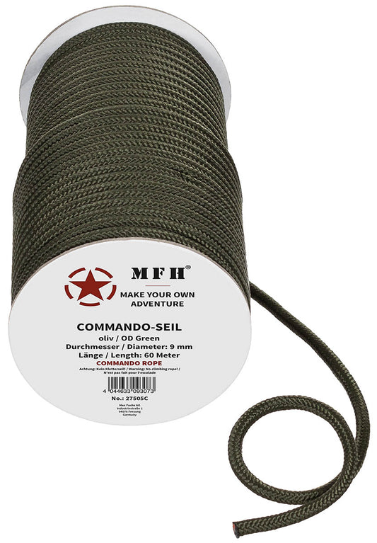 Frânghie Utilitară 9mm Oliv MFH - 60m, Polipropilenă